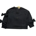 ELISABETTA FRANCHI felpa girocollo tinta unita con applicazioni fiocchi Nero per Bambina EGFE049 NERO ELISABETTA FRANCHI 