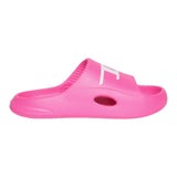 Diesel Ciabatta Tinta Unita In Gomma Con Logo Rosa Fluo Per Bambina