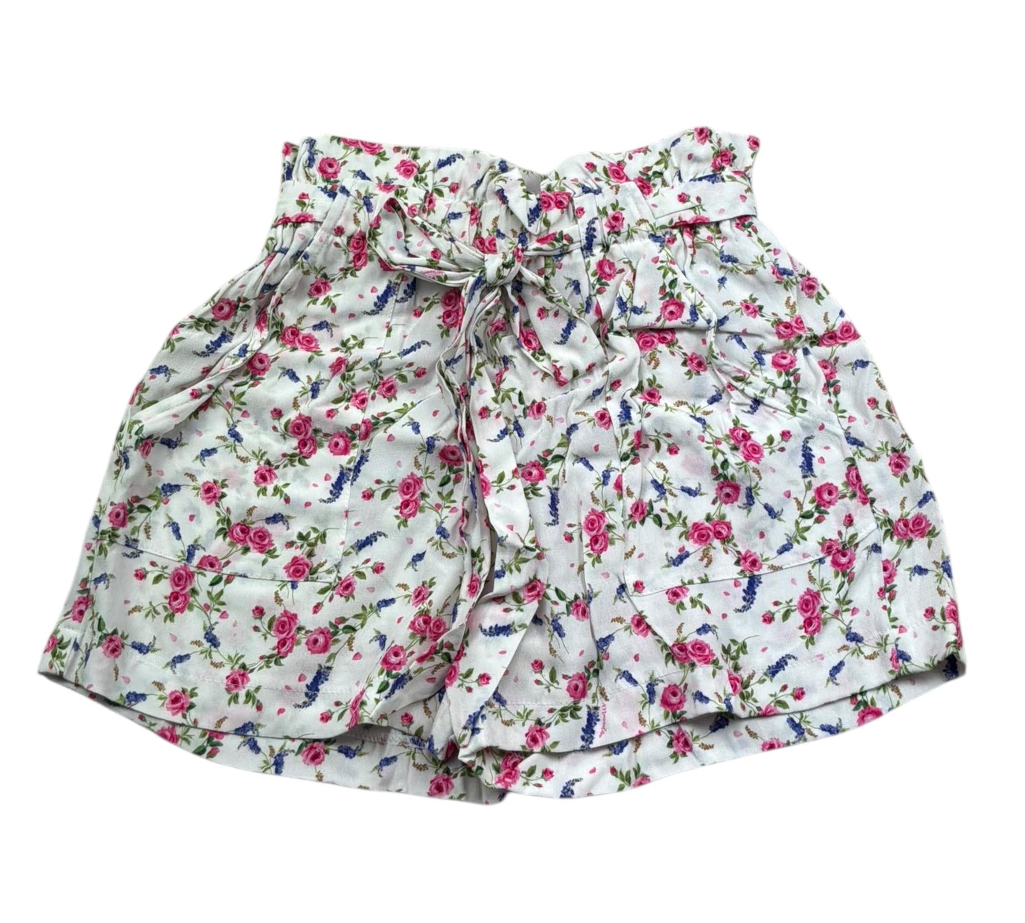Monnalisa Short Tinta Unita Fantasia Floreale per Bambina 113413 BIANCO MONNALISA 