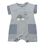 Lalalu' Pagliaccetto Tinta Unita con Fantasia A Righe per Neonato PAL3P BIANCO LALALU' 