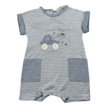 Lalalu' Pagliaccetto Tinta Unita con Fantasia A Righe per Neonato PAL3P BIANCO LALALU' 