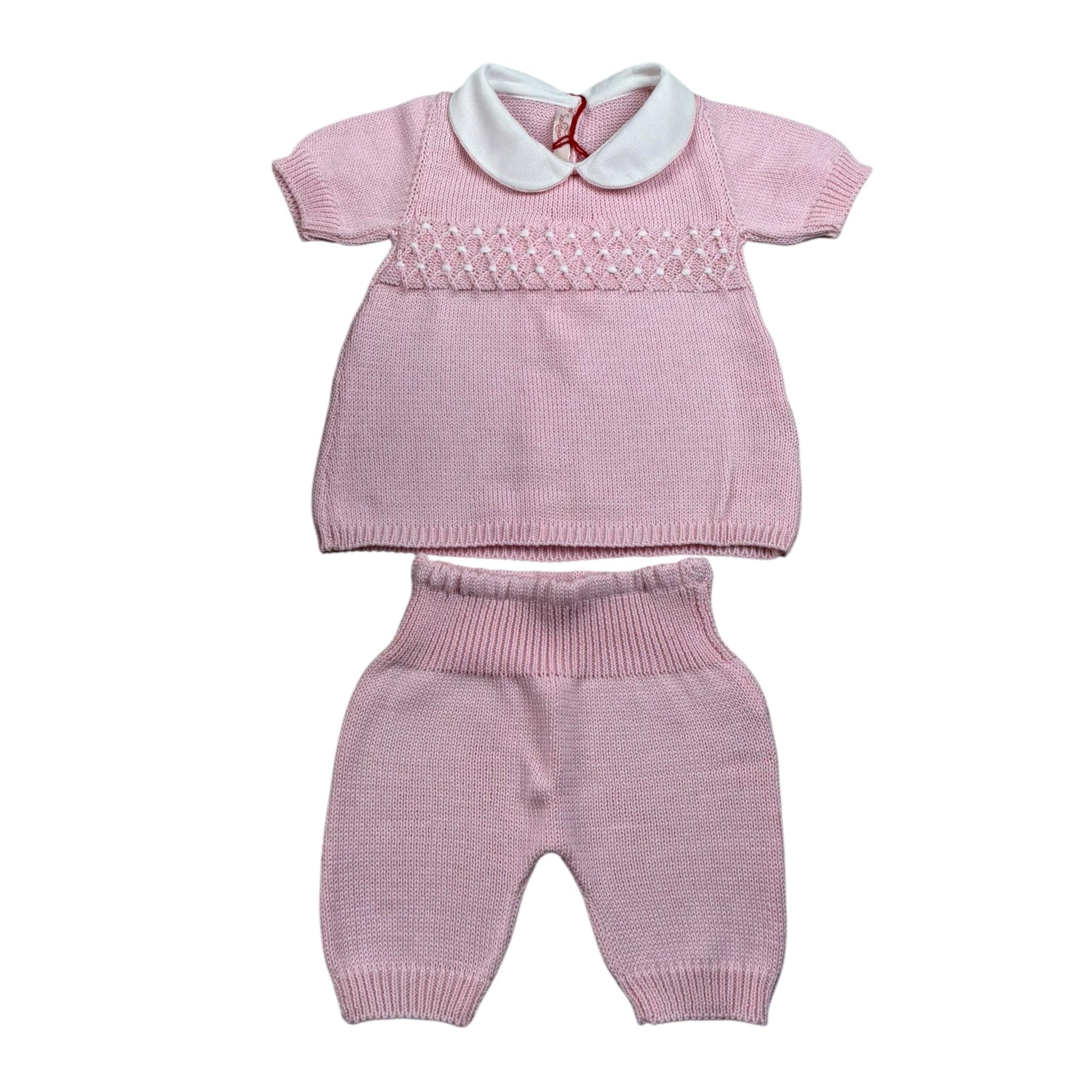 Scaldacuore Completo 2 Pezzi T-Shirt-Short In Maglia per Neonata PS07PCORPE24 ROSA SCALDACUORE 
