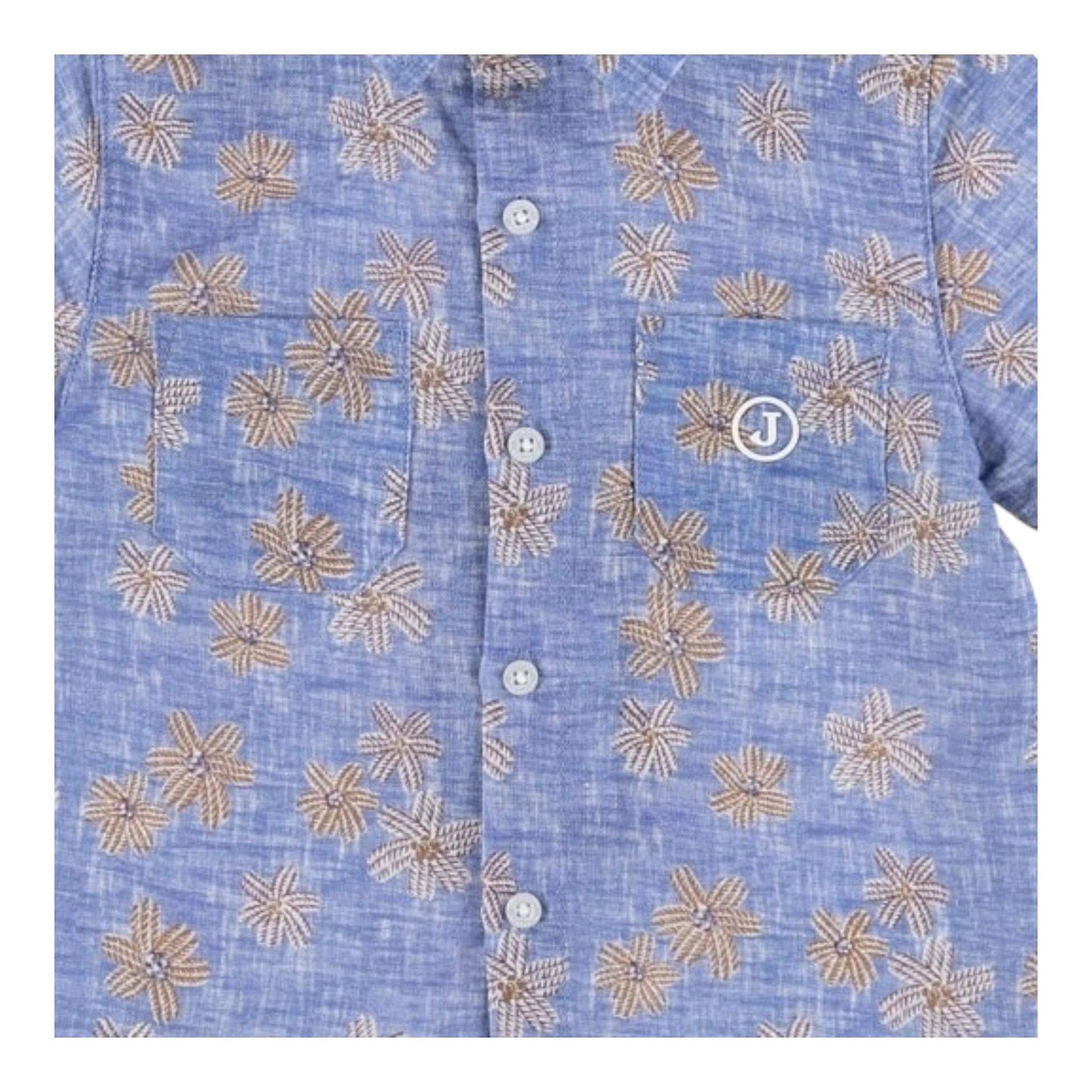 Jeckerson Camicia Mezza Manica Tinta Unita con Stampa per Neonato JN3424 AZZURRO JECKERSON 