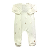 Bamboom+Babies Tutina Tinta Unita Con Bottoni Bianco Per Neonato