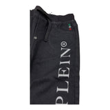 PHILIPPE PLEIN jeans tinta unita con elastico in vita e logo Nero per Bambino 2MP00S NERO PHILIPPE PLEIN 
