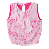 Miss Blumarine Camicia Giromanica Tinta Unita Fantasia Floreale Rosa Per Bambina