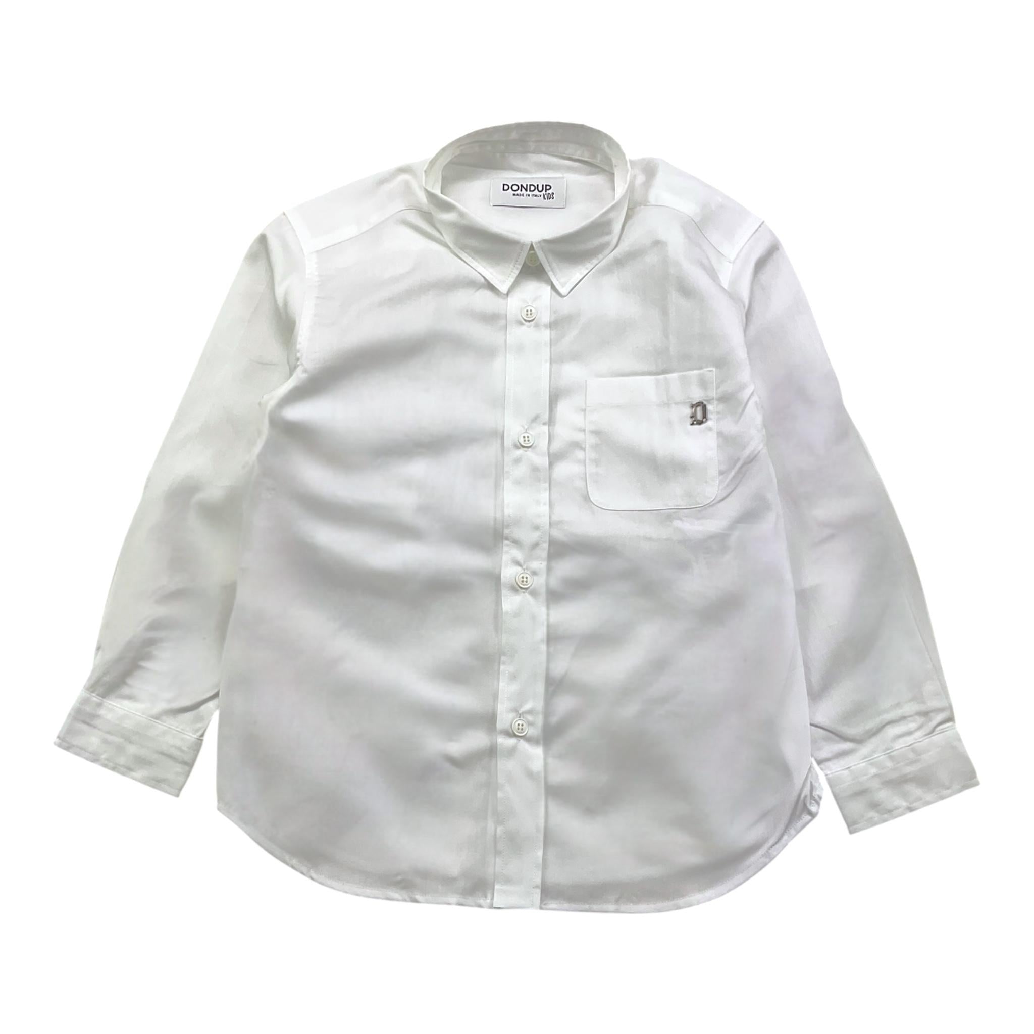 Dondup Camicia Tinta Unita con Manica Lunga per Bambino DMCA003 BIANCO DONDUP 