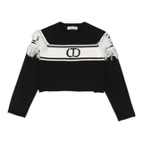 TWINSET maglia girocollo tinta unita con frange Nero per Bambina 242GJ3163XX NERO TWINSET 