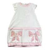 Monnalisa Abito Mezza Manica Tinta Unita con Fiocchi per Bambina 711901R8 PANNA MONNALISA 