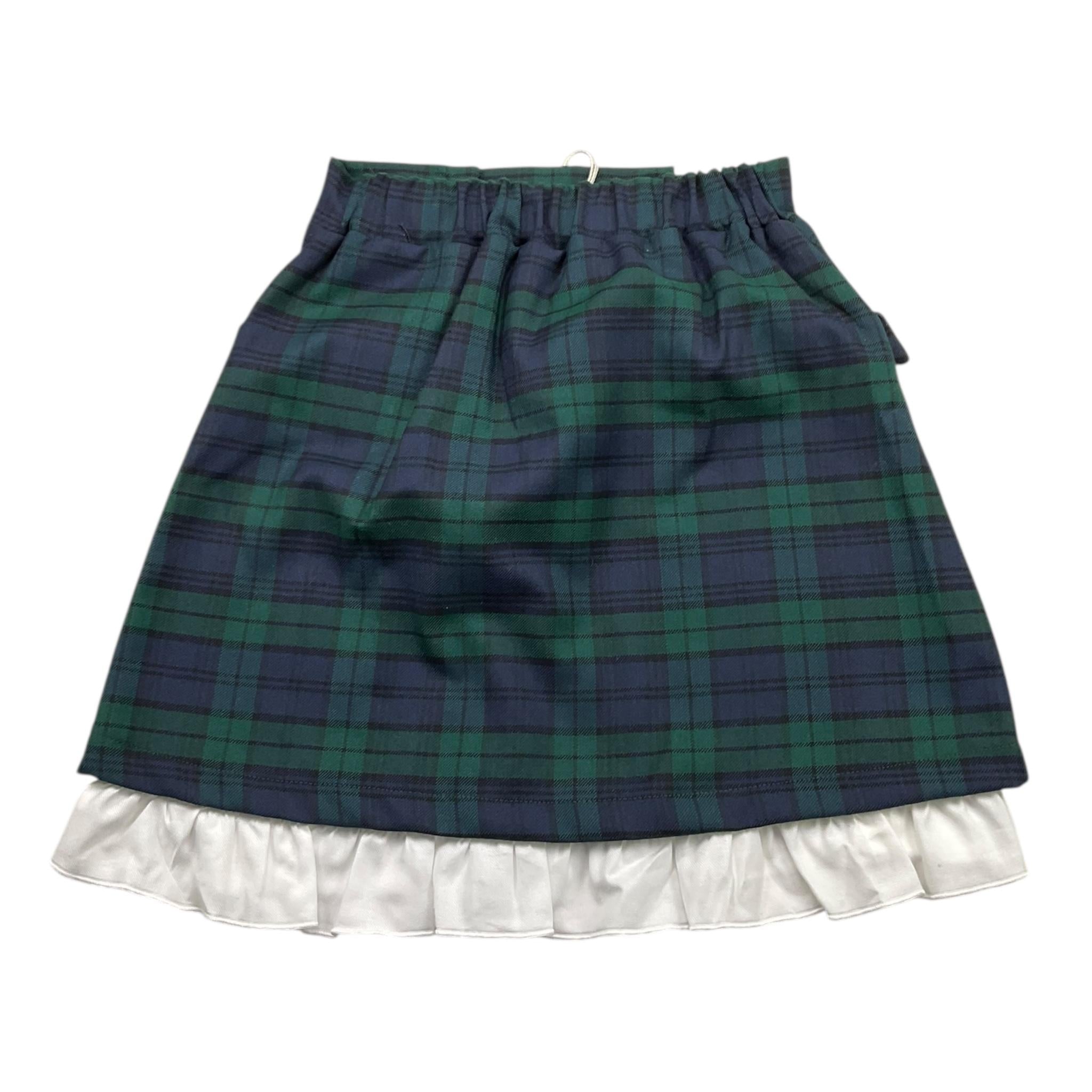 LA STUPENDERIA gonna tinta unita con fantasia a quadri Verde per Bambina TJGN72 VERDE LA STUPENDERIA 