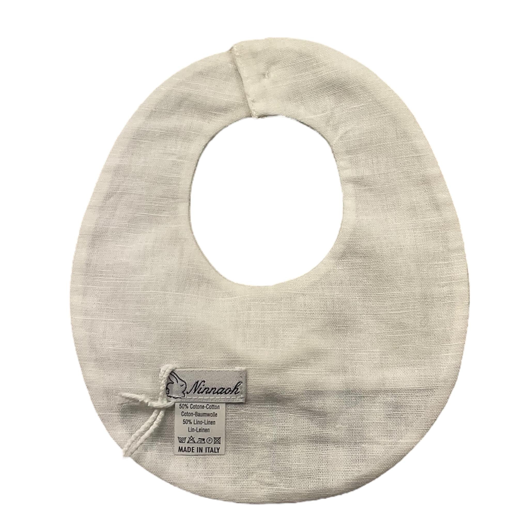 Ninnaoh Bavetta Tinta Unita con Fantasia A Righe per Neonato E22205 BIANCO NINNAOH 