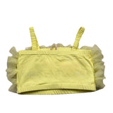 Angel'S Face Top Bretelline Tinta Unita Con Tulle Giallo Per Neonata