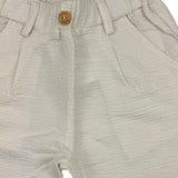 Lalalu' Pantalone Tinta Unita con Elastico In Vita Panna per Bambino