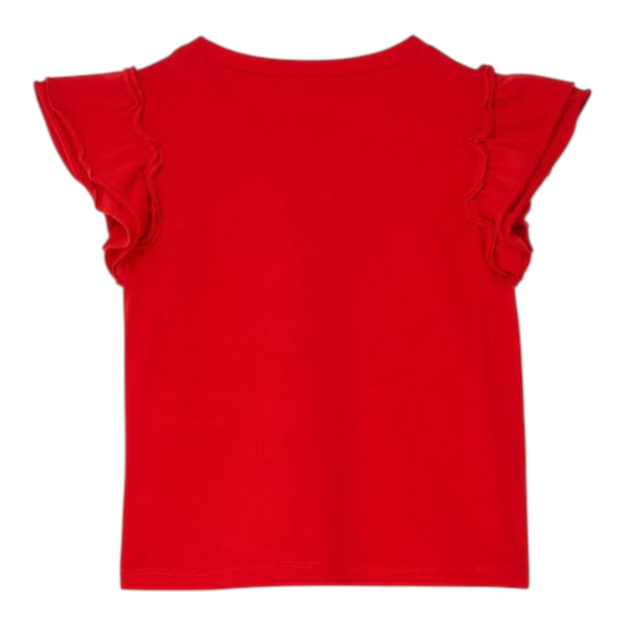 Liu Jo T-Shirt Girocollo Tinta Unita con Brillantini per Bambina KA4048JX ROSSO LIU JO 