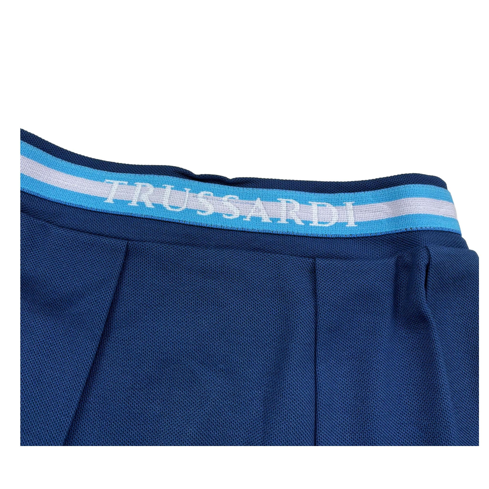 Trussardi Gonna Tinta Unita con Elastico In Vita Logato per Bambina TGP26074GO BLU TRUSSARDI 