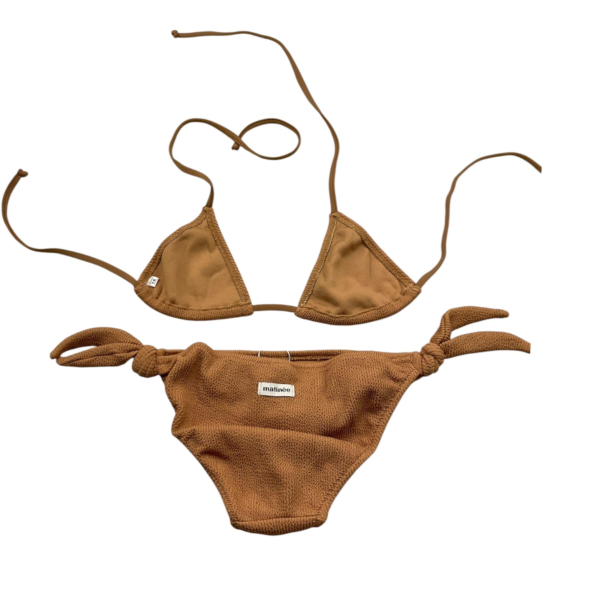 Matinée Costume 2 Pezzi Triangolo-Slip Tinta Unita per Bambina CC3021 CAMMELLO MATINÉE 