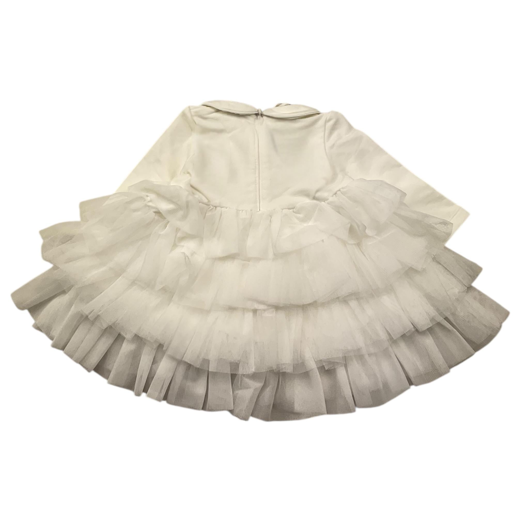 Liu Jo Abito Manica Lunga Tinta Unita con Tulle per Neonata KF1029 BIANCO LIU JO 