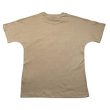 Disclaimer T-Shirt Girocollo Tinta Unita Con Stampa In Contrasto Beige Per Bambino