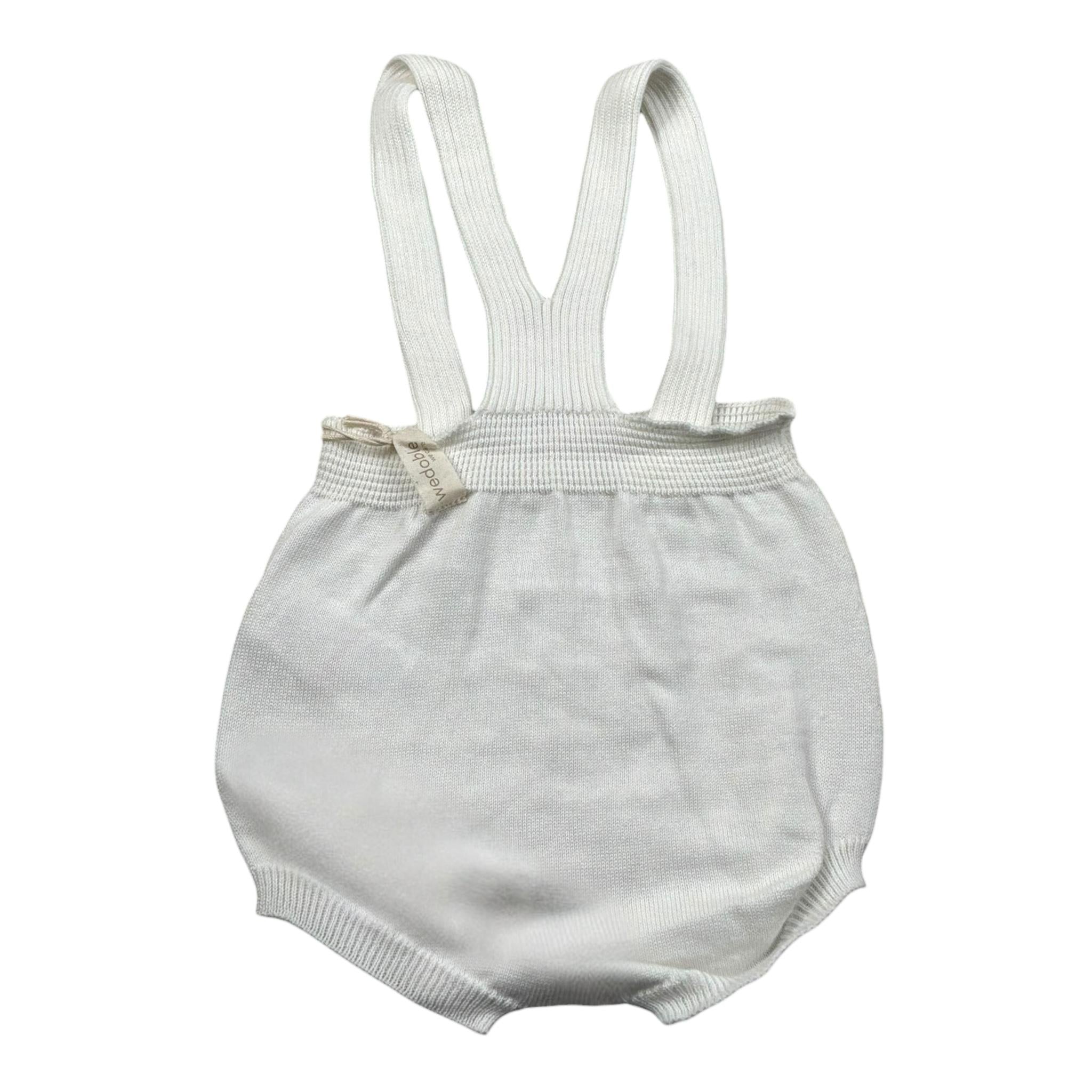 Wedoble Pagliaccetto Tinta Unita con Trafori per Neonato V2401305B BIANCO WEDOBLE 