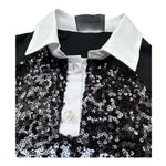 John Richmond Polo Mezza Manica Tinta Unita Paillettata per Bambina RGP26041PO NERO JOHN RICHMOND 