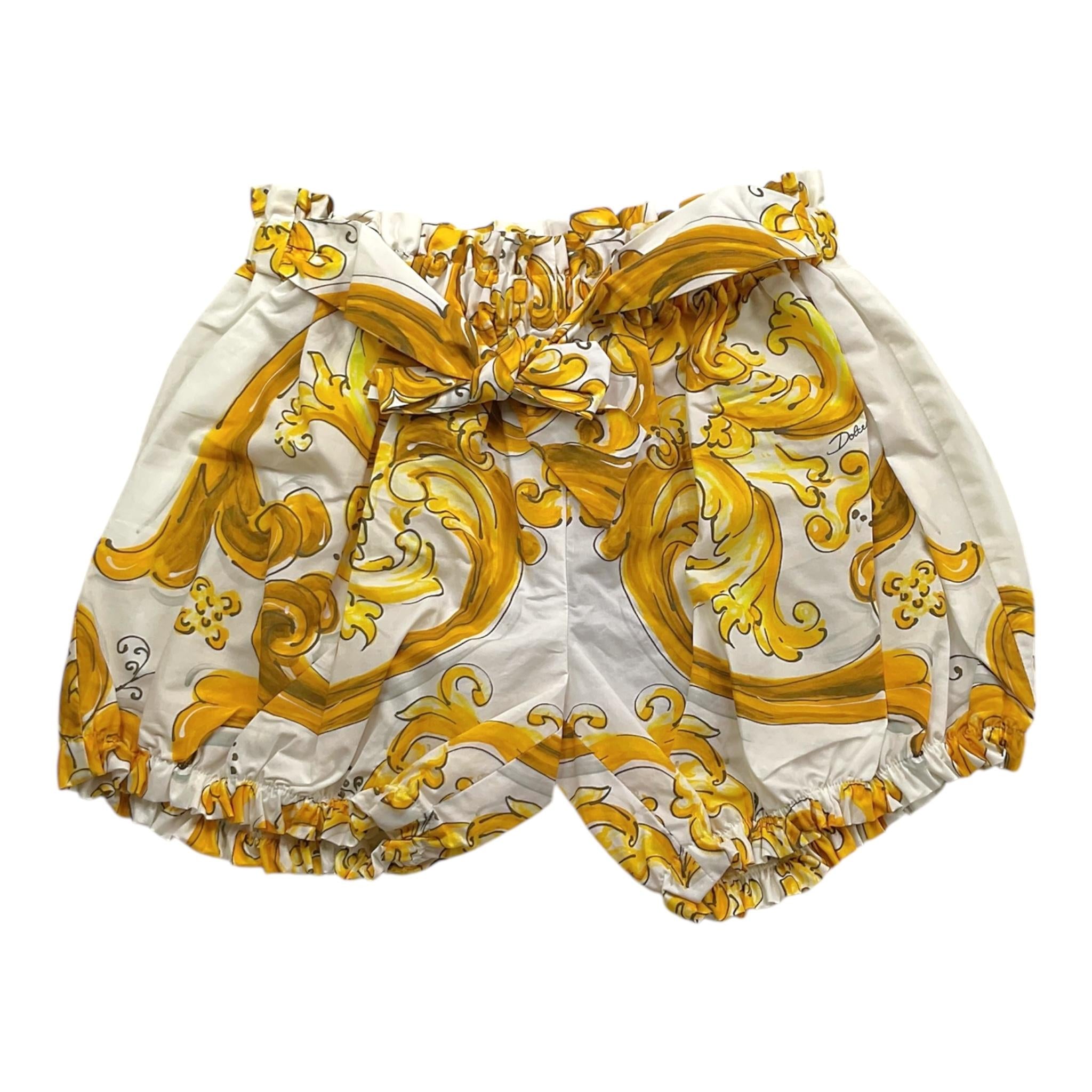 Dolce & Gabbana Short Tinta Unita con Fantasia Rose per Bambina L23Q30 BIANCO DOLCE & GABBANA 