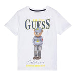 Guess T-Shirt Tinta Unita Girocollo con Stampa per Neonato N5RI20K8HM4X BIANCO GUESS 