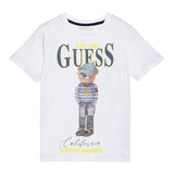 Guess T-Shirt Tinta Unita Girocollo con Stampa per Neonato N5RI20K8HM4X BIANCO GUESS 