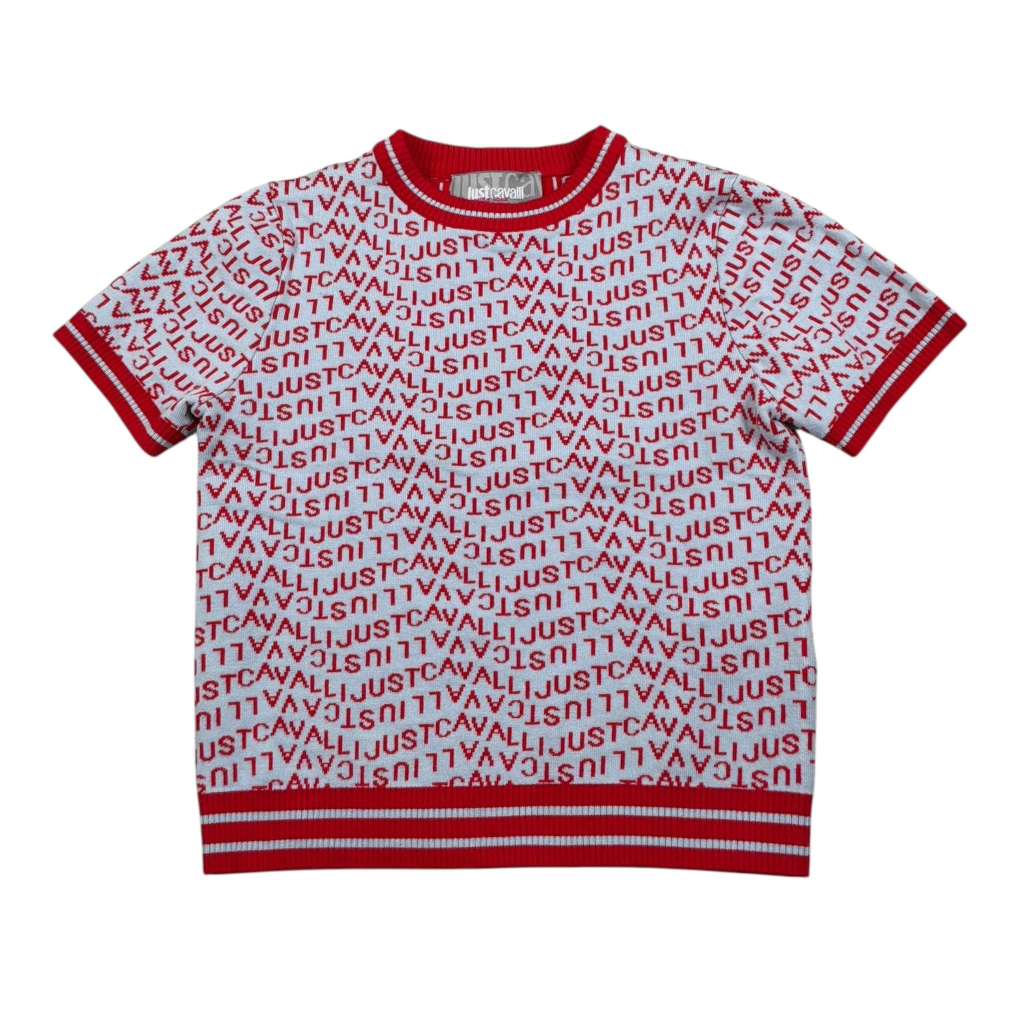 Just Cavalli T-Shirt Girocollo Stampa Fantasia Logo per Bambina JGP26153TS BIANCO JUST CAVALLI 