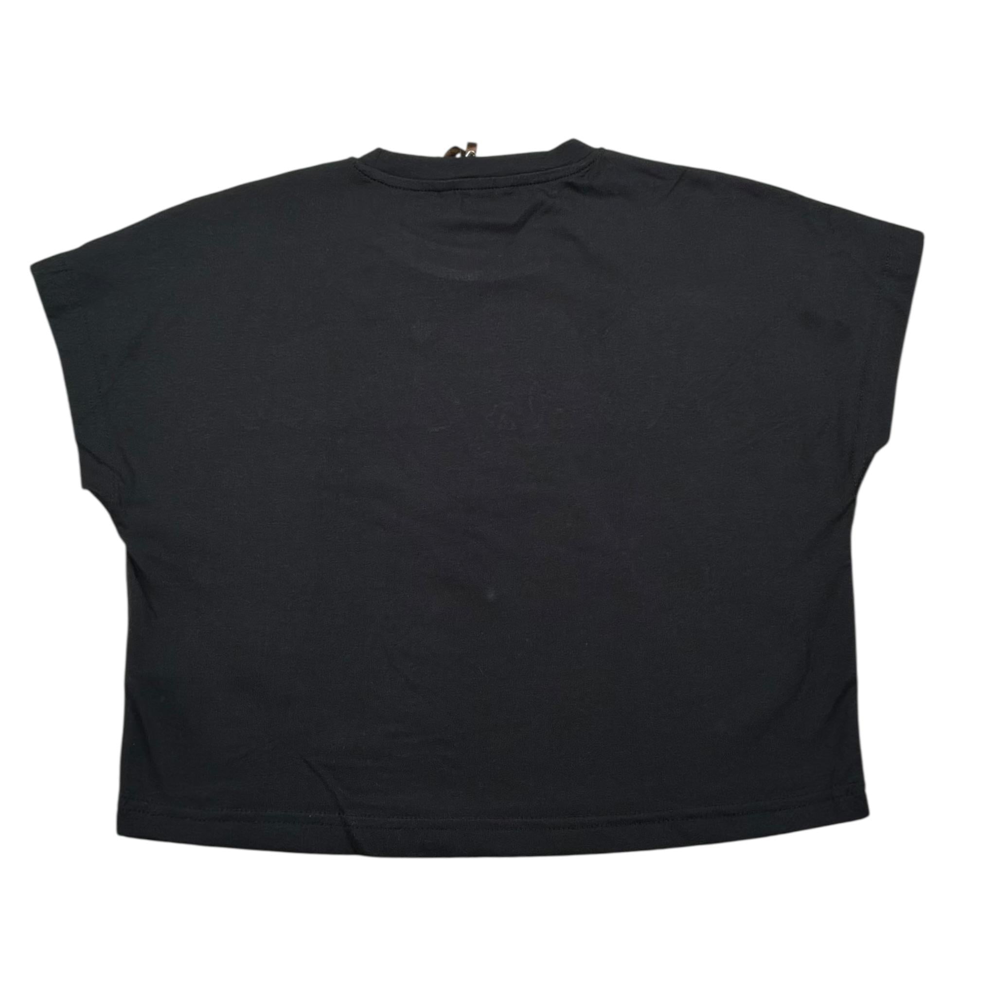 Manila Grace Canotta Tinta Unita con Stampa per Bambina 250TMJS25X NERO MANILA GRACE 