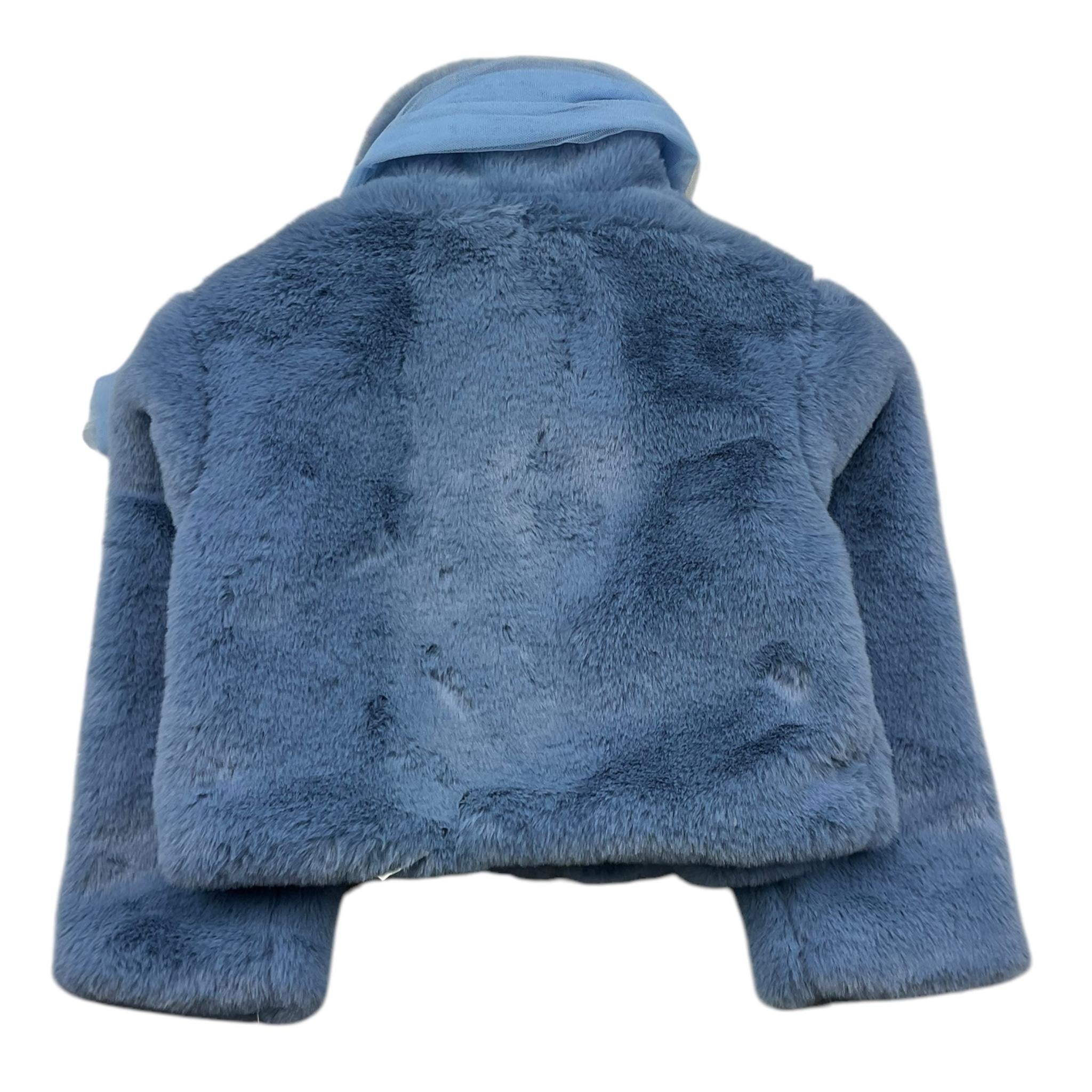 MISS GRANT pelliccia tinta unita con fiocco in tulle Azzurro per Neonata MG1202N AZZURRO MISS GRANT 