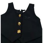 Elisabetta Franchi Tuta Intera Tinta Unita Giromanica  per Neonata EGTA006N NERO ELISABETTA FRANCHI 