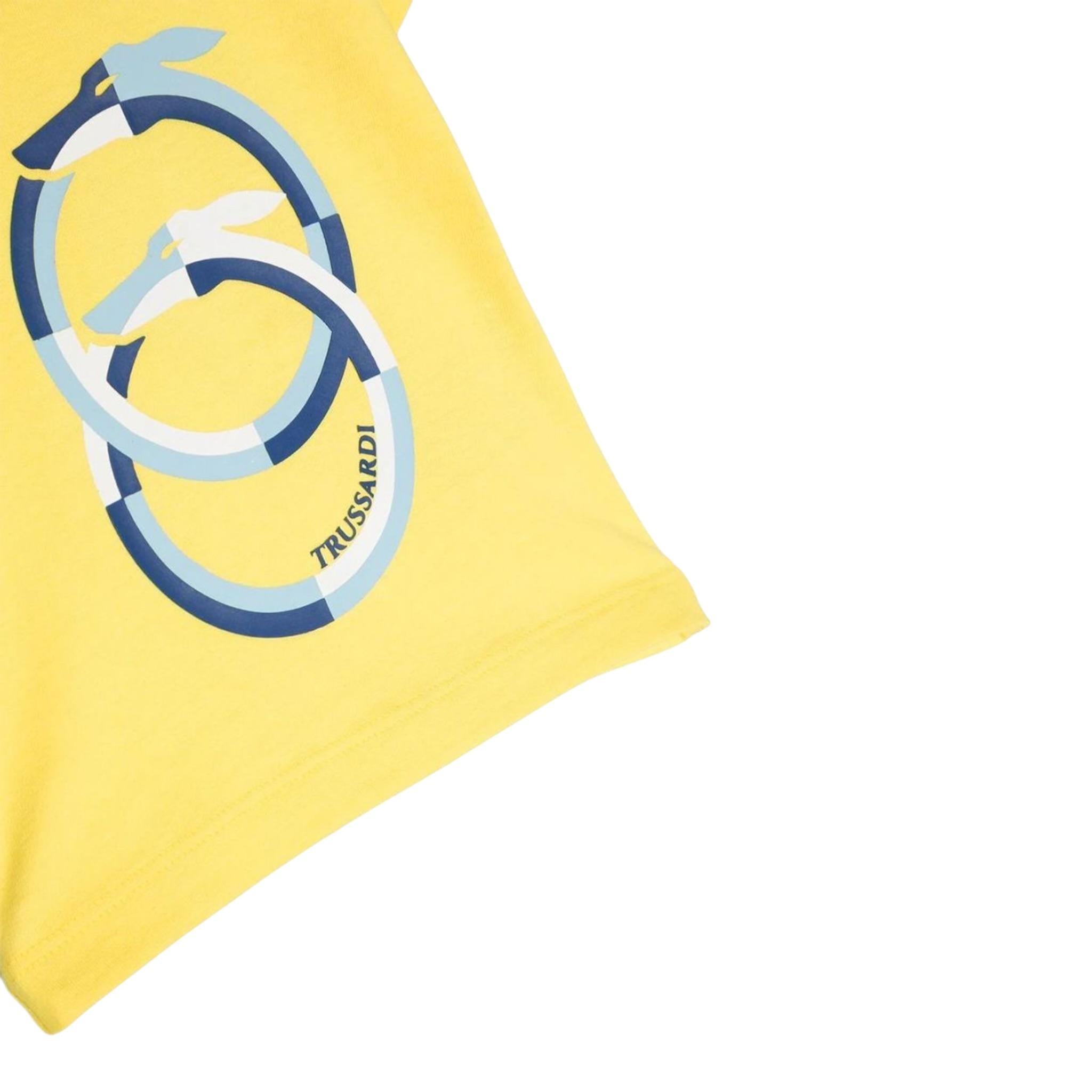 Trussardi T-Shirt Girocollo Tinta Unita con Logo per Neonato TIP23036TS GIALLO TRUSSARDI 