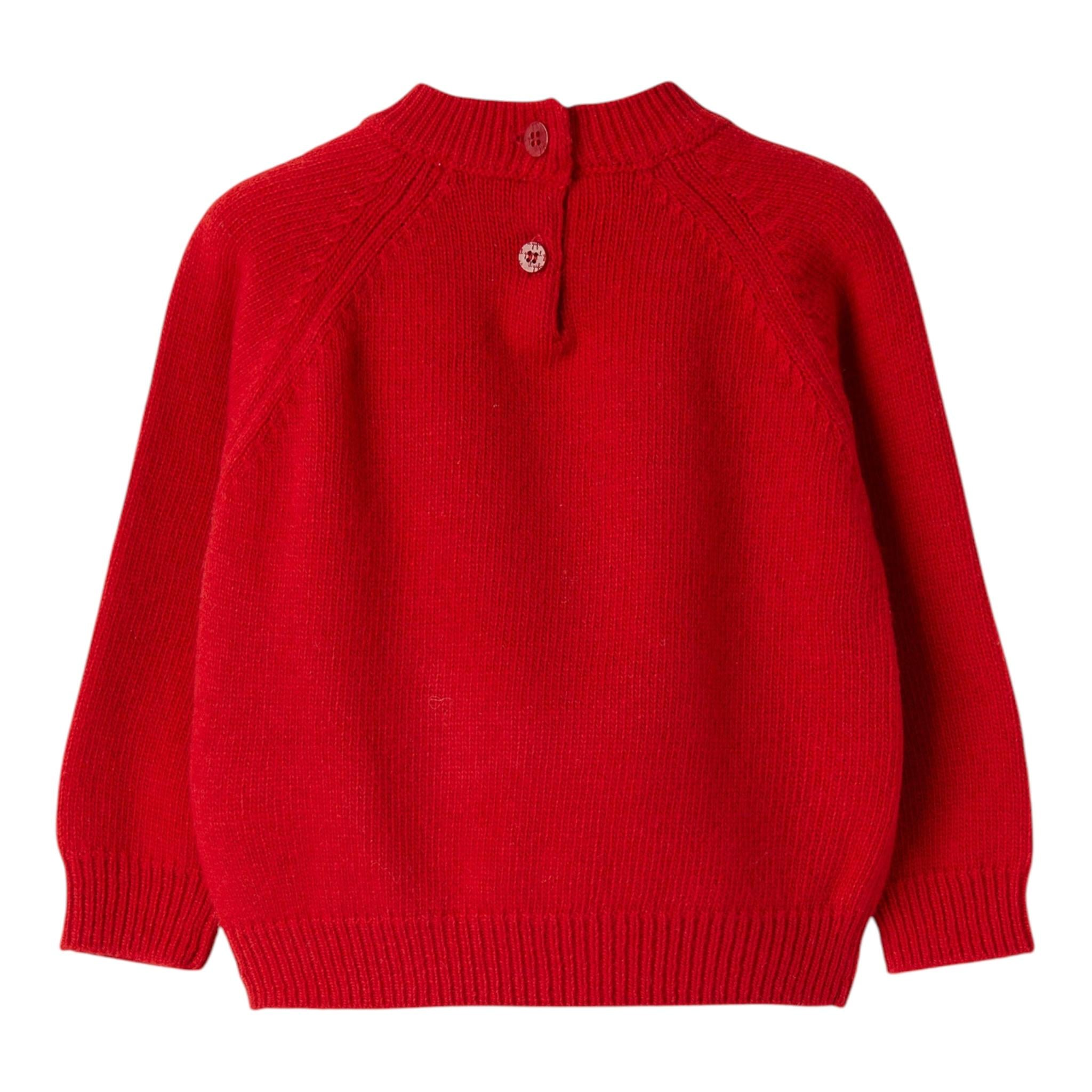 IL GUFO maglia girocollo tinta unita con ricami Rosso per Neonato A24MA333EM220 ROSSO IL GUFO 