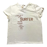 Zhoe & Tobiah T-Shirt Tinta Unita Girocollo Con Stampa Panna Per Neonato