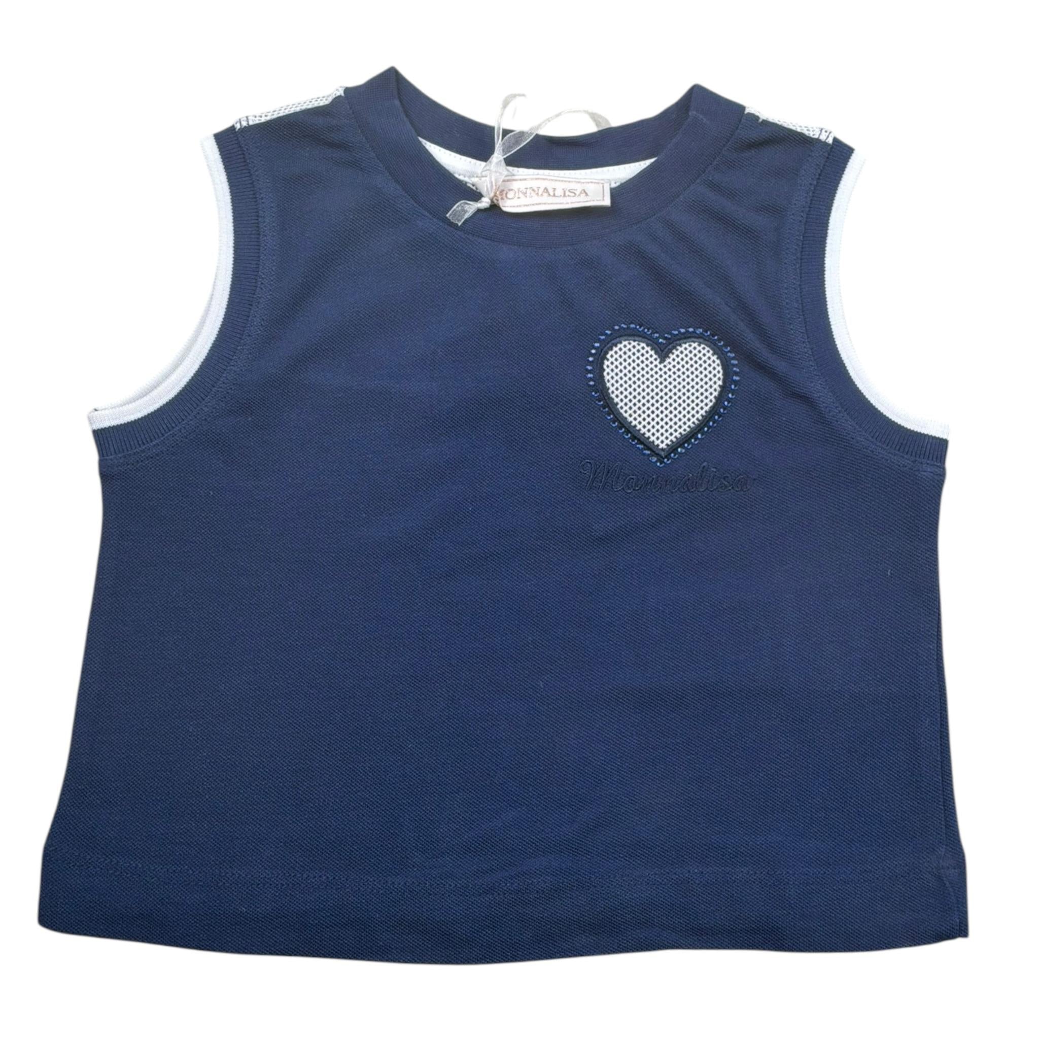 Monnalisa Top Tinta Unita Giromanica per Bambina 19E602 BLU MONNALISA 