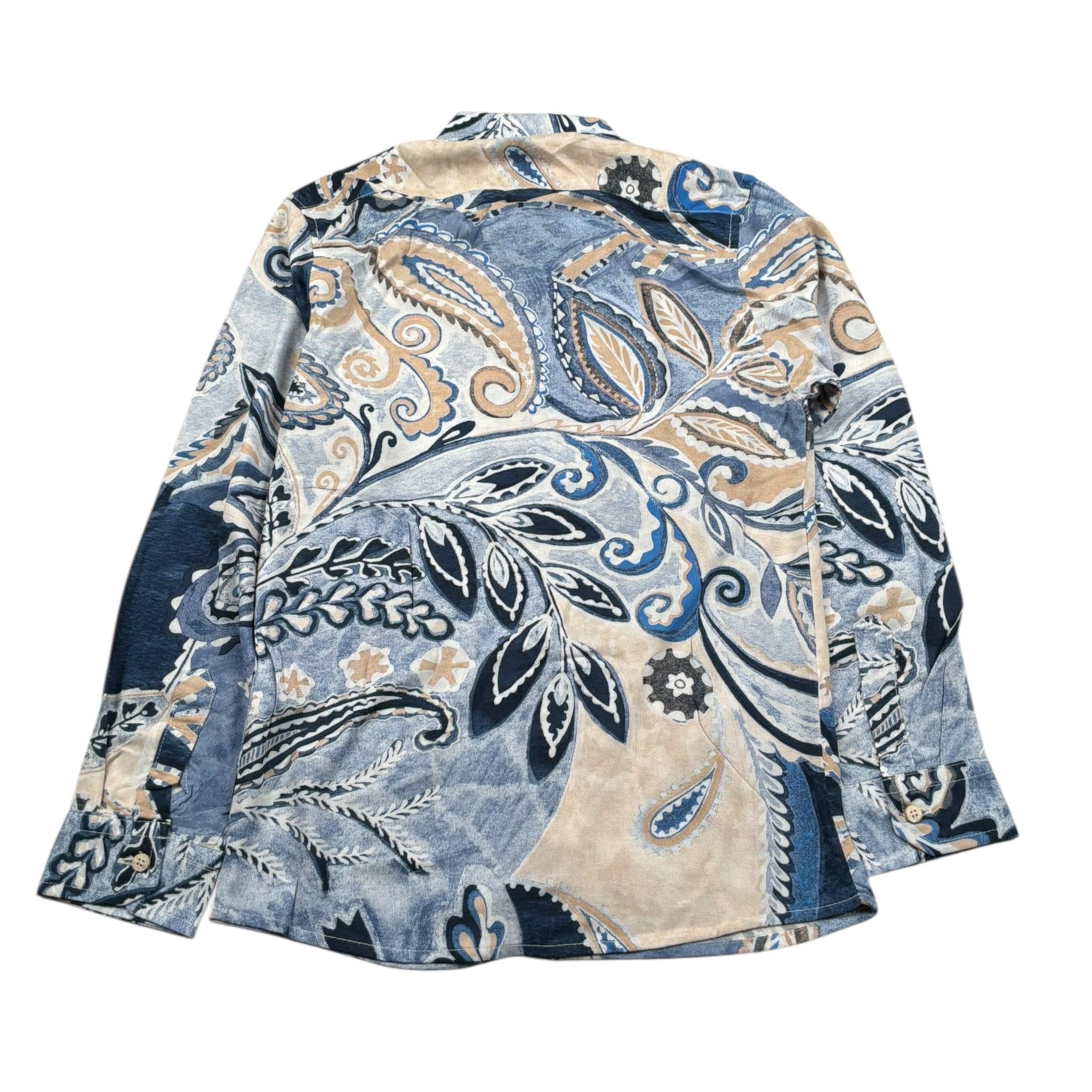 Over-D Camicia Tinta Unita con Fantasia per Bambino OK1626SCM BLU OVER-D 