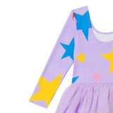 Stella Mccartney Abito Manica Lunga Tinta Unita con Gonna Tulle per Neonata TW1D80 LILLA STELLA McCARTNEY 