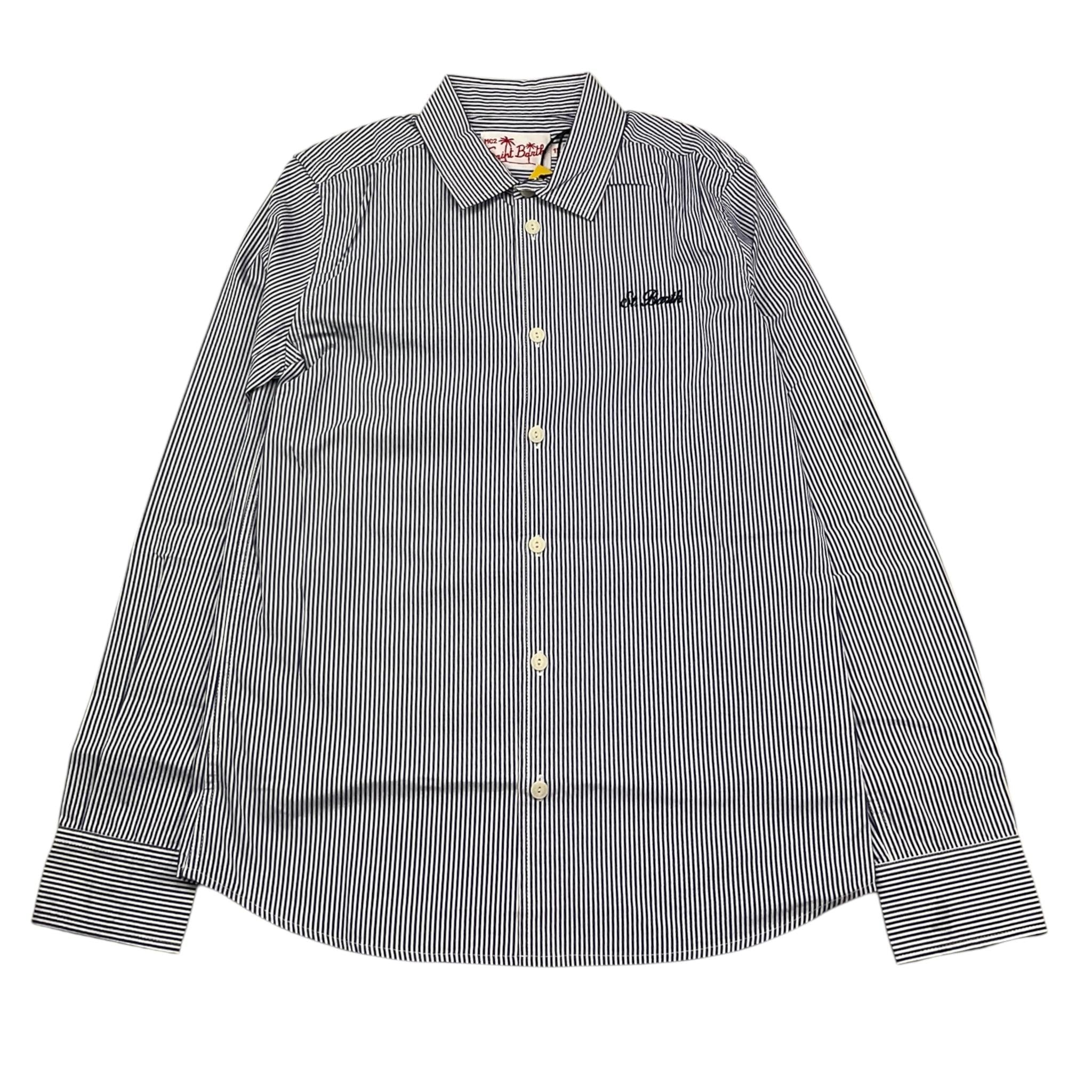 Saint Barth Camicia Manica Lunga Fantasia A Righe per Bambino AGN000100118 BLU SAINT BARTH 