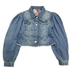 Liu Jo Giubbino In Denim Tinta Unita con Bottoni Modello Crop per Bambina GA3115 BLU LIU JO 