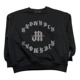 JOHN RICHMOND felpa chiusa girocollo tinta unita con brillantini Nero per Bambina RGA25062FE NERO JOHN RICHMOND 