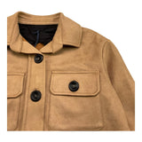 MIMISOL camicia manica lunga tinta unita in camoscio Beige per Bambina MFGC064 BEIGE MIMISOL 