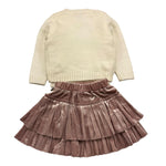 LOLLI TOP completo 3 pezzi cardigan-shirt-gonna Panna per Neonata H8348 PANNA LOLLI TOP 