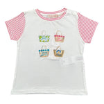 Please T-Shirt Girocollo tinta unita con Stampa Bianco per Bambina MBF3030G60 BIANCO PLEASE 