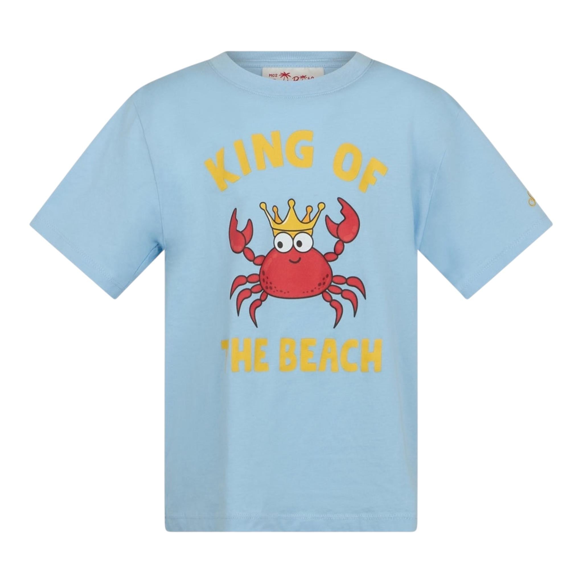 Saint Barth T-Shirt Girocollo Tinta Unita con Stampa per Bambino TSH000102180F CELESTE SAINT BARTH 