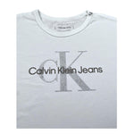 Calvin Klein T-Shirt Girocollo Tinta Unita con Logo per Bambina IG0IG02801X BIANCO CALVIN KLEIN 