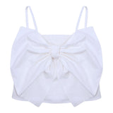 Vicolo Top Bretelline Tinta Unita con Fiocco per Neonata 3146TOP00317N BIANCO VICOLO 