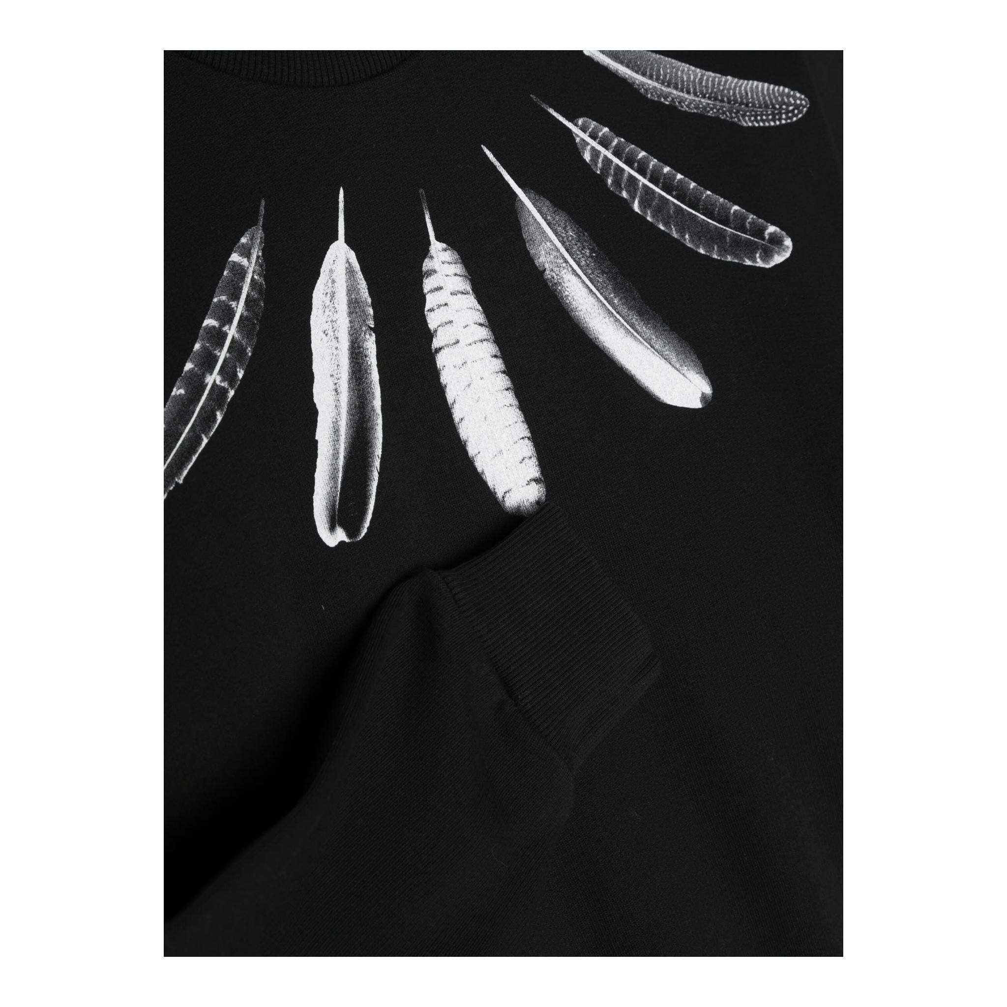 Marcelo Burlon Felpa Girocollo Tinta Unita con Stampa per Bambino CBB001F23 NERO MARCELO BURLON 