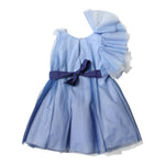 Monnalisa Abito Cerimonia Tinta Unita con Tulle per Bambina 71A914 AZZURRO MONNALISA 