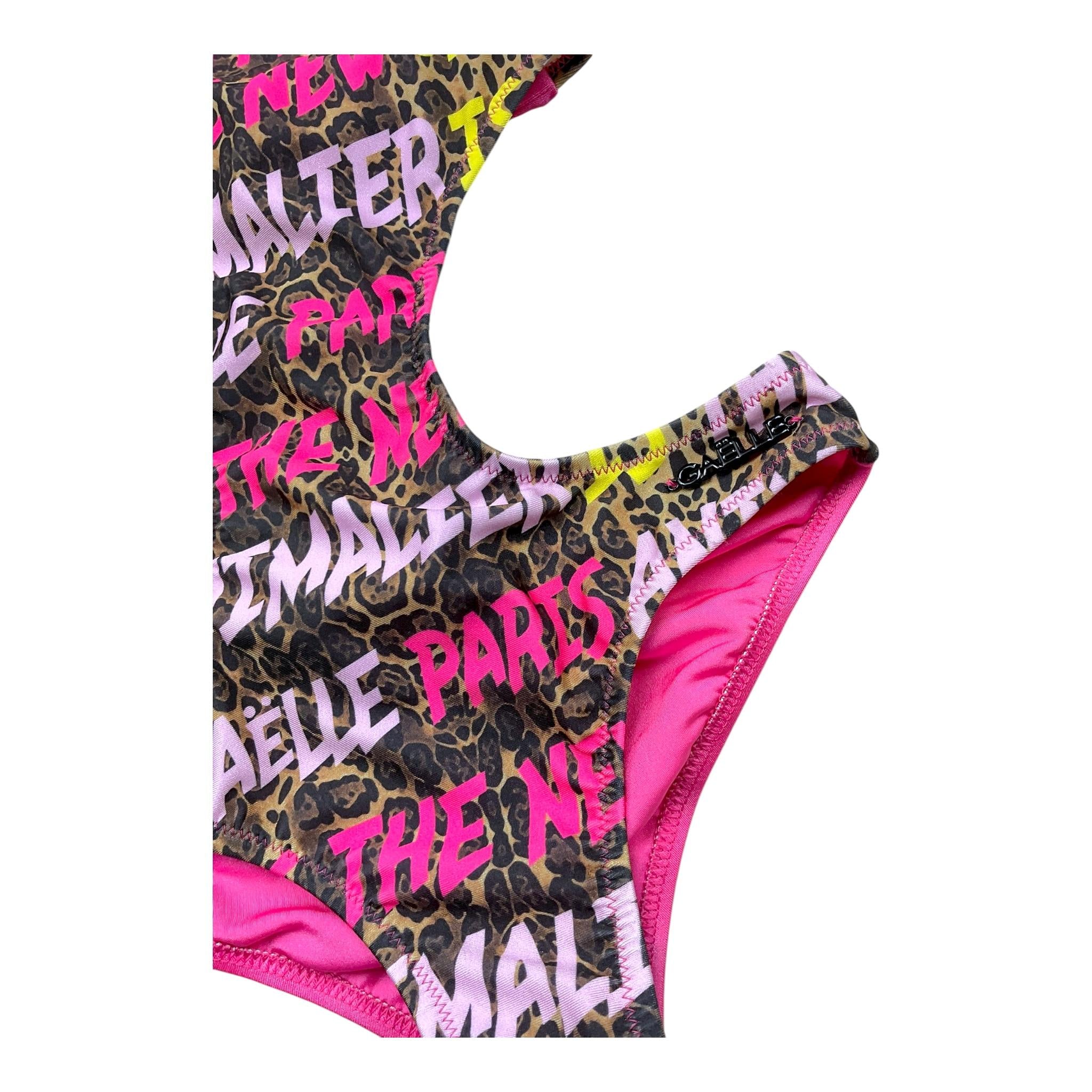 Gaelle Costume Intero Tinta Unita con Stampa per Bambina ANIMALIERGA FUXIA GAELLE 