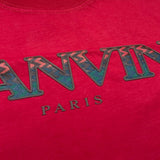 Lanvin T-Shirt Girocollo Tinta Unita con Logo per Bambino N30146 ROSSO LANVIN 